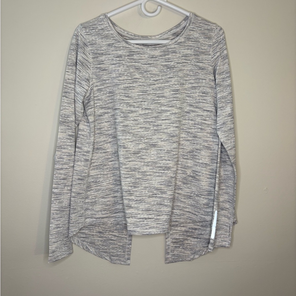 Zyia Active Women’s XL Gray Asymmetrical Long Sleeve top whimsy yoga gym